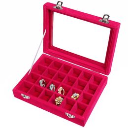 Material de madera Caja de joyería de terciopelo de hielo Caja de exhibición de anillo colgante con tapa de vidrio Caja de almacenamiento de joyas Material de madera Caja de joyería de terciopelo de hielo Caja de exhibición de anillo colgante con tapa de vidrio Caja de almacenamiento de joyas