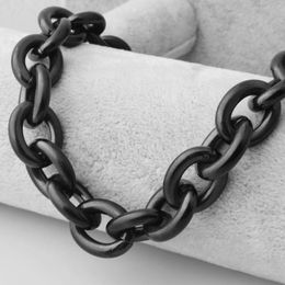 MUYING JEWELRY 11/13/15mm 316L Stainless Steel Black Plated O Oval Link Chain Mens Unisexs Necklace Or Bracelet Bangle 1PCS Fashion Gift 