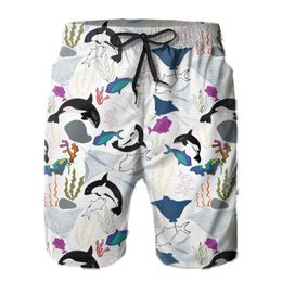 Qinf New Cartoon Fashion Moony Bunny Rabbit Mens Beach Pants Casual Shorts for Man 