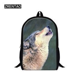 OREZI Schoolbag for Girls Boys,Howling Wolf Backpack Bookbags Travel Bag Casual Daypack Rucksack for Student Teenagers kids 