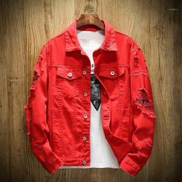 denim red jacket men