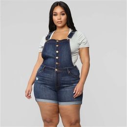 plus size denim overall shorts