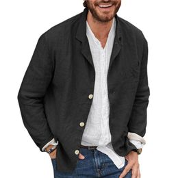 Spring Vogue Mens Trench Coat Chinese Style Button Linen Tang Suit Casual Jacket Spring Vogue Mens Trench Coat Chinese Style Button Linen Tang Suit Casual Jacket