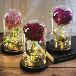 Beauty and The Beast Rose Valentines Day Flowers The Bionic Flower Gold Foil Rose Birthday Gift Glass Cover Mother's Day Chinese Valentine's Day Decorations Beauty and The Beast Rose Valentines Day Flowers The Bionic Flower Gold Foil Rose Birthday Gift Glass Cover Mother's Day Chinese Valentine's Day Decorations
