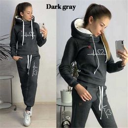 Women Winter Sweat suits Sports Hoodies Warm Coat+Vest+Pants Tracksuit Women Winter Sweat suits Sports Hoodies Warm Coat+Vest+Pants Tracksuit