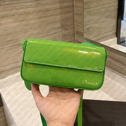 green patent leather purse