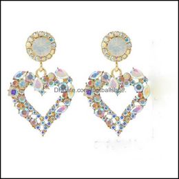 Fashion Rainbow Crystal Ribbon Pendientes Femeninos Bijoux Fashion Rainbow Crystal Ribbon Pendientes Femeninos Bijoux