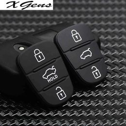Angelguoguo 3 Buttons White ABS Car Remote Keyless Entry Key Case Cover Fob Holder With Key Ring for Hyundai and Kia 