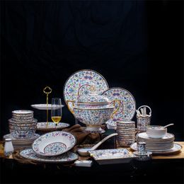 18 Pièce Diner Ensemble porcelaine vaisselle Triangle plaques bol de salle à manger Service Pour 6