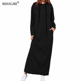 Vestido De Mujer Maxi Dress Sudadera Con Capucha De Manga La Vestido De Mujer Maxi Dress Sudadera Con Capucha De Manga La