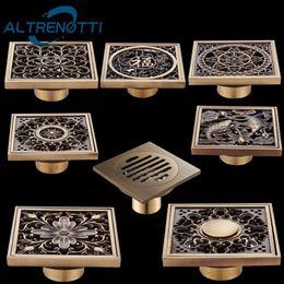 HHyyHome Drains Bathroom Shower Drains Floor Sink Cover Antique Brass Shower Floor Drains Square Drain Stoppers 12x12cm HHyyHome Drains Bathroom Shower Drains Floor Sink Cover Antique Brass Shower Floor Drains Square Drain Stoppers 12x12cm