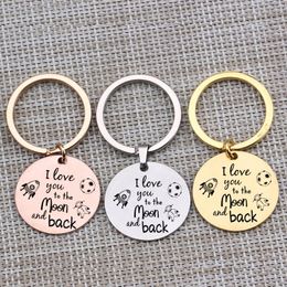 I LOVE YOU TO THE MOON & BACK INITIAL LETTER Keyring Birthday Pendant Charm Gift 