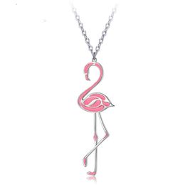 Wholesale Flamingo Birds Drop Pendants Charms For Necklace Earrings DIY 30*36mm 