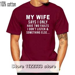 Propiedad de mi esposo Gracioso Humor Camiseta de algodón Padres Día Regalo