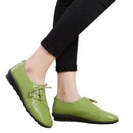 Bailarinas de señora zapato bajo primavera plataforma cuero auténtico cómodamente talla 36-41 nuevo