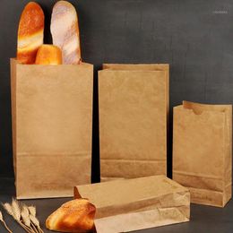 10Pcs Vintage Brown Kraft Paper Bags Bread Candy Party Bags Food Wrapping Bags 