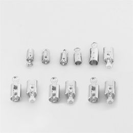 100PCS End Caps Clasps Leather Cord Crimp Bead Connectors DIY Jewelry Findh3