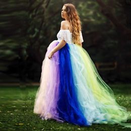 pastel rainbow maternity dress