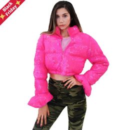 hot pink bubble jacket