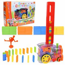 Juego de bloques de tren Domino Juego de bloques de tren dominó de 80 piezas juego de dominó de bloques de juguete de construcción y apilamiento Para juguetes de 2 a 7 años regalos creativos para ni