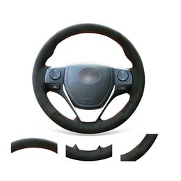 DIY PU Leather Steering Wheel Cover for Toyota RAV4 Corolla Auris Isis Scion iM