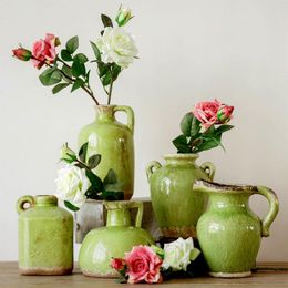 Jolensoy Ceramic Flower Vase Minimalism Modern Flower Vase Arrangements Hydroponic Flower Vase for Home Office Decoration Green Jolensoy Ceramic Flower Vase Minimalism Modern Flower Vase Arrangements Hydroponic Flower Vase for Home Office Decoration Green