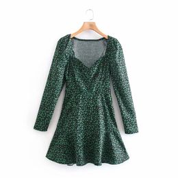 Vestido otoño e invierno vestido floral envuelto correa de pecho grande dobladillo vestido Vestido otoño e invierno vestido floral envuelto correa de pecho grande dobladillo vestido