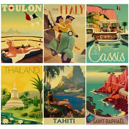 Art Deco Travel Posters Lovely Vintage Retro Holiday Tourism *Unique* Tahiti