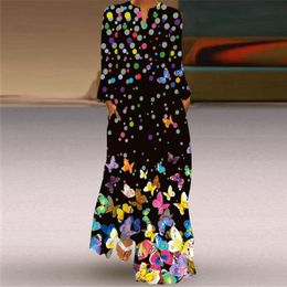 P Vestido De Mujer Talla Grande Con Estampado De Mariposas S P Vestido De Mujer Talla Grande Con Estampado De Mariposas S