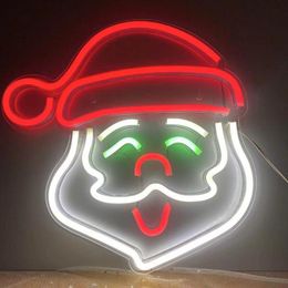 led modeling Canada - Christmas Decorations Led Neon Lights Santa Claus Acrylic Backboard Modeling Atmosphere Decoration Home Year Gifts