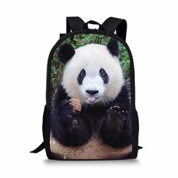 ZZATAA Big Face Panda School Book Bag Children Travel Student Backpack 
