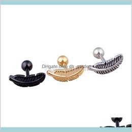 Pendientes De Plumas De Titanio 1pc Pendientes De Hojas De Pendientes De Plumas De Titanio 1pc Pendientes De Hojas De