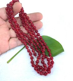 Pretty Natural 6mm 12mm Red Ruby Gemstone Round Beads Long Necklace 18-36'' AAA