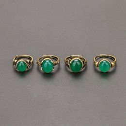 Antigua Imitación Verde Ovalada Anillo De Esmalte Esmeralda Antigua Imitación Verde Ovalada Anillo De Esmalte Esmeralda