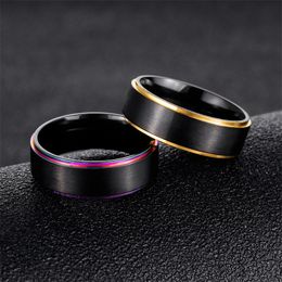 Cepillo Anillo De Pareja De Acero Inoxidable Rey De Oro Boda Cepillo Anillo De Pareja De Acero Inoxidable Rey De Oro Boda