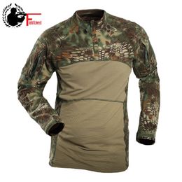 Outdoor Military Long Sleeve Tactical T-Shirt Resistant Combat Hunting Kryptek