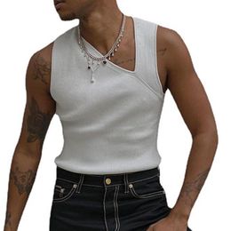 RIDDLED WITH STYLE Adult Sleeveless Plain Knitted 10G Winter Wear Sweater Mens Casual Wear Tank Top 