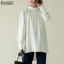 ZANZEA para mujer floral de manga larga del botón camisas de las señoras flojas ocasionales remata las blusas más del tamaño Azul ZANZEA para mujer floral de manga larga del botón camisas de las señoras flojas ocasionales remata las blusas más del tamaño Azul