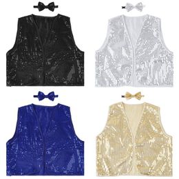 Lady Sequin Waistcoat Tuxedo Jackets Sleeveless Tassels Glitter Dance Jazz Shiny Lady Sequin Waistcoat Tuxedo Jackets Sleeveless Tassels Glitter Dance Jazz Shiny