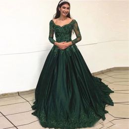 dark green ball dress