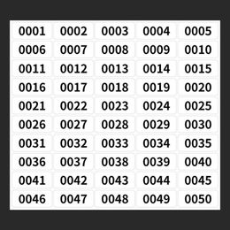 Self Adhesive 300 Sequential Number Labels Numbers 1-300
