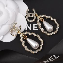 Lady Pearl Crystal Alloy Pendientes Conjunto Korea Circular 