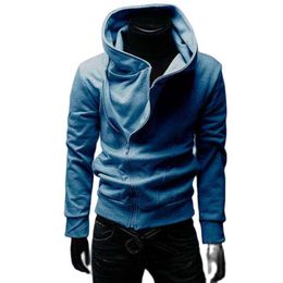men's oblique zipper hoodie