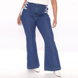 Jaycargogo Womens Fashion Side Lace Up Skinny Denim Bell Long Pant Jeans Jaycargogo Womens Fashion Side Lace Up Skinny Denim Bell Long Pant Jeans