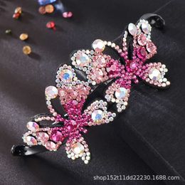 Girl damas moda Cristal Brillante Diamante Arco Grande el pelo pinza de vendedor del Reino Unido