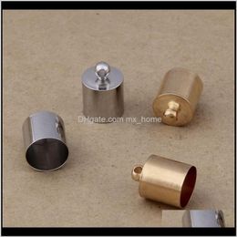 100PCS End Caps Clasps Leather Cord Crimp Bead Connectors DIY Jewelry Findh3