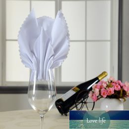 Tela de poliéster de tela de mesa blanca de la cena servilletas para bodas restaurante cocina 10 unids lote 48cm decoración de la boda Tela de poliéster de tela de mesa blanca de la cena servilletas para bodas restaurante cocina 10 unids lote 48cm decoración de la boda