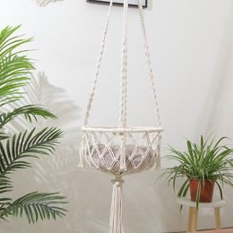 crate seats NZ - Cat Carriers,Crates & Houses Boho Macrame Pet Swing Cage Handmade Dog Plant Holder Support Nordic House Hanging Sleep Chair Seats Four Seaso
