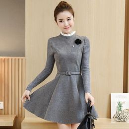 green knit dress with sleeves