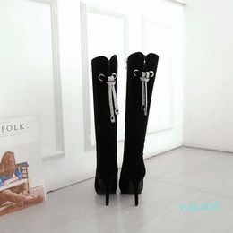 Durante mucho tiempo muslo plataforma botas de gamuza calcetas negro #hgp006